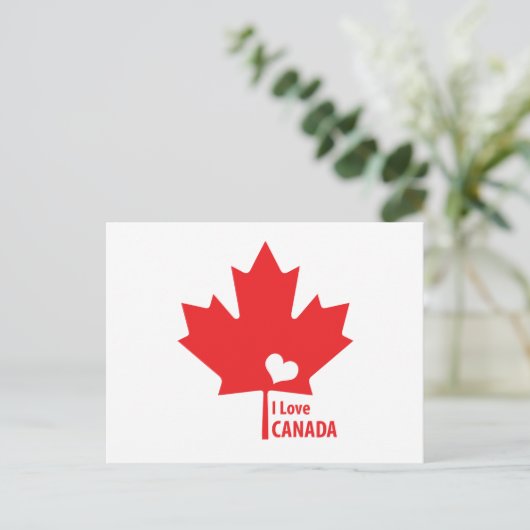 Ik hou van Canada Maple Leaf Briefkaart (Staand voorkant)