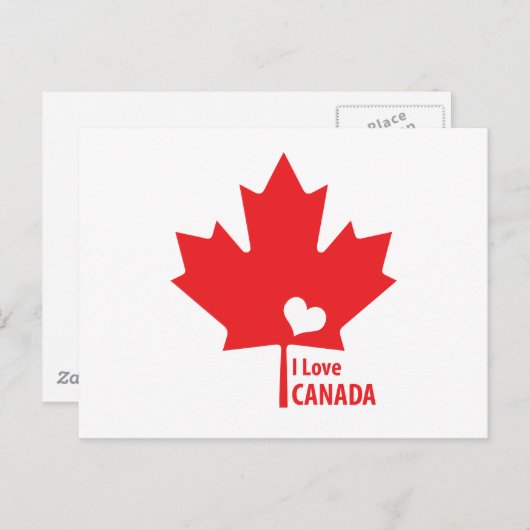 Ik hou van Canada Maple Leaf Briefkaart (Voorkant / Achterkant)