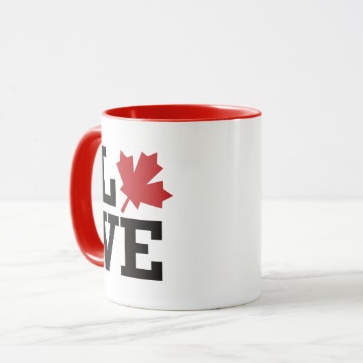 Ik hou van Canada Maple Leaf Flag Mok (Voorkant links)