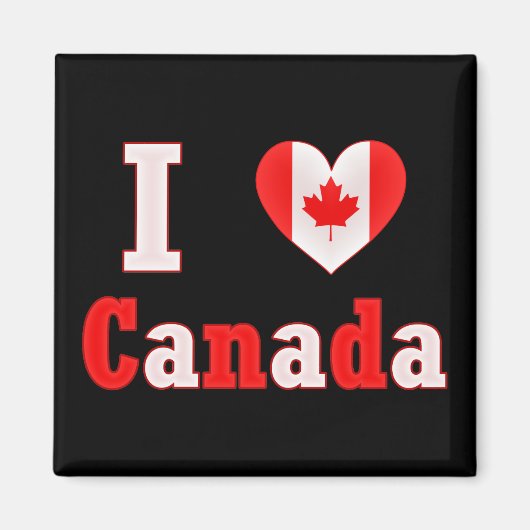 Ik hou van Canada Maple Leaf Heart Magneet (Voorkant)