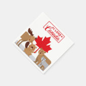 Ik hou van Canada Moose Beaver Beer Wolf | Canada  Servet (Hoek)
