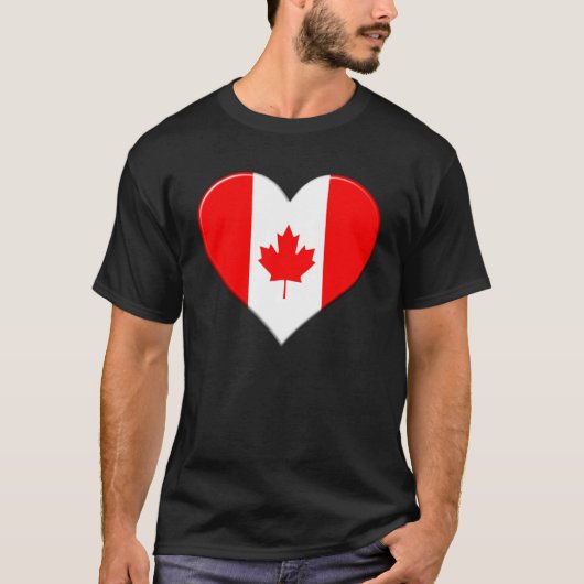 Ik hou van Canada National Flag Pride Heart T-shirt (Voorkant)