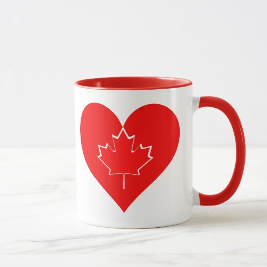 Ik hou van Canada Patriotic Heart Maple leaf Mok (Rechts)