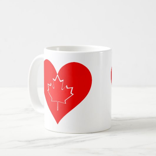 Ik hou van Canada Patriotic Heart Maple leaf Mok (Voorkant links)