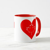 Ik hou van Canada Patriotic Heart Maple leaf Mok (Voorkant rechts)