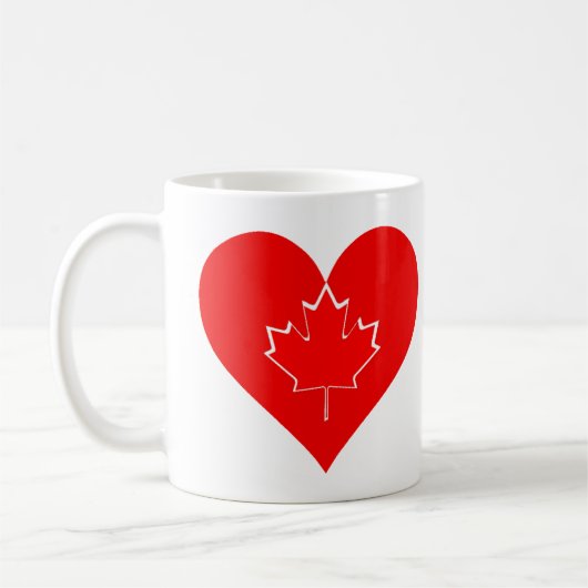 Ik hou van Canada Patriotic Heart Maple leaf Mok (Links)