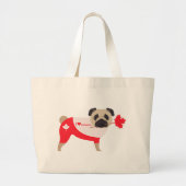 Ik hou van Canada Pug Grote Tote Bag (Voorkant)