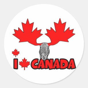 Ik hou van Canada Ronde Sticker