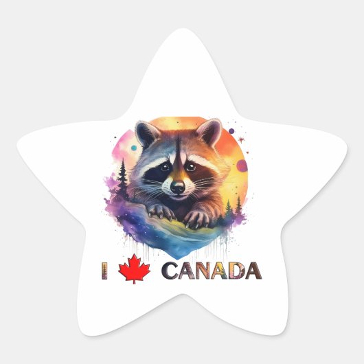 Ik hou van Canada Ster Sticker (Voorkant)
