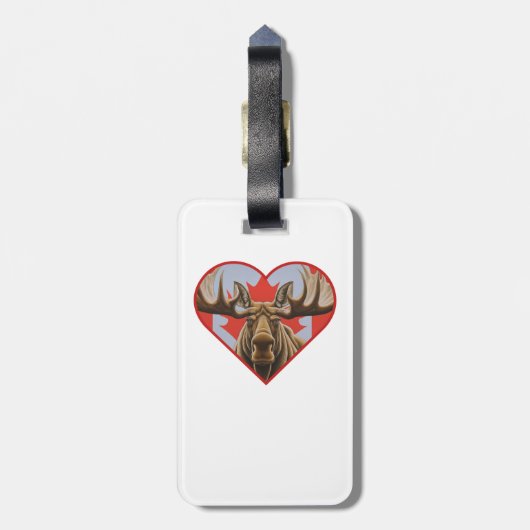 Ik hou van Canada - Trotse Canadese Moose en Maple Bagagelabel (Achterkant verticaal)