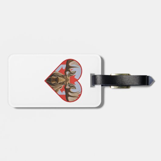 Ik hou van Canada - Trotse Canadese Moose en Maple Bagagelabel (Achterkant horizontaal)