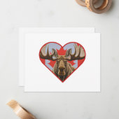 Ik hou van Canada - Trotse Canadese Moose en Maple Notitiekaartje (Voorkant / Achterkant in situ)