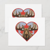Ik hou van Canada - Trotse Canadese Moose en Maple Notitiekaartje (Voorkant / Achterkant)