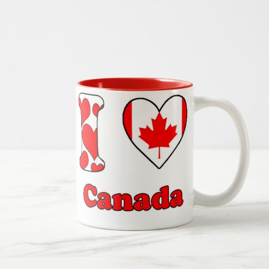 Ik hou van Canada Tweekleurige Koffiemok (Rechts)