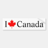 Ik hou van Canada typografie met rode esdoorn blad Bumpersticker (Voorkant)