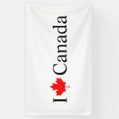 Ik hou van Canada typografie met rode esdoorn blad Spandoek (Verticaal)