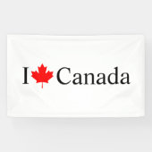 Ik hou van Canada typografie met rode esdoorn blad Spandoek (Horizontaal)