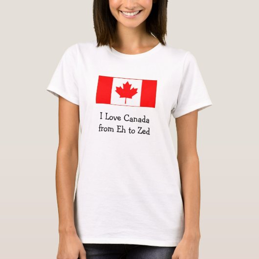 Ik hou van Canada van Eh tot Zed T-shirt (Voorkant)