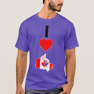 Ik hou van Canada Vertical I Heart Country Flag Ma T-shirt