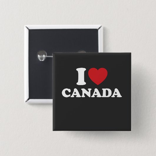 Ik hou van Canada Vierkante Button 5,1 Cm (Voorkant /achterkant)