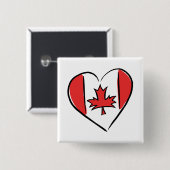 Ik hou van Canada Vierkante Button 5,1 Cm (Voorkant /achterkant)