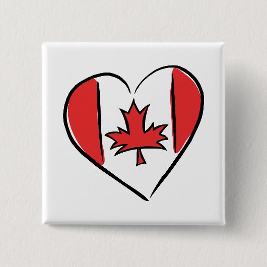 Ik hou van Canada Vierkante Button 5,1 Cm (Voorkant)