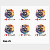 Ik hou van Canada Vierkante Sticker (Vel)