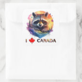 Ik hou van Canada Vierkante Sticker (Tas)