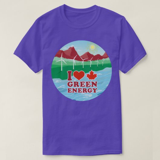 Ik hou van Canadese groene energie T-shirt (Design voorkant)