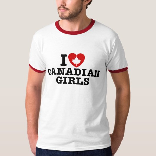 Ik hou van Canadese meisjes T-shirt (Voorkant)