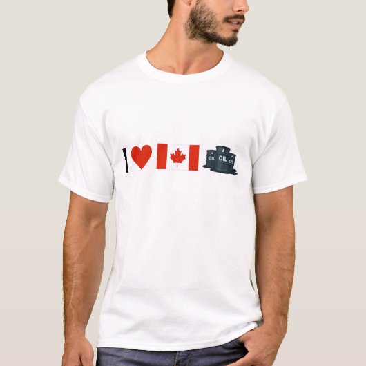 "Ik hou van Canadese olie" Mannen T-shirt (Voorkant)