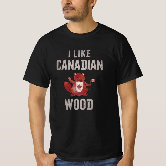 Ik hou van Canadian Wood Beaver Canada Beaver T-shirt (Voorkant)