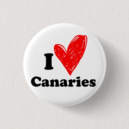 Ik hou van Canaries Ronde Button 3,2 Cm (Voorkant)
