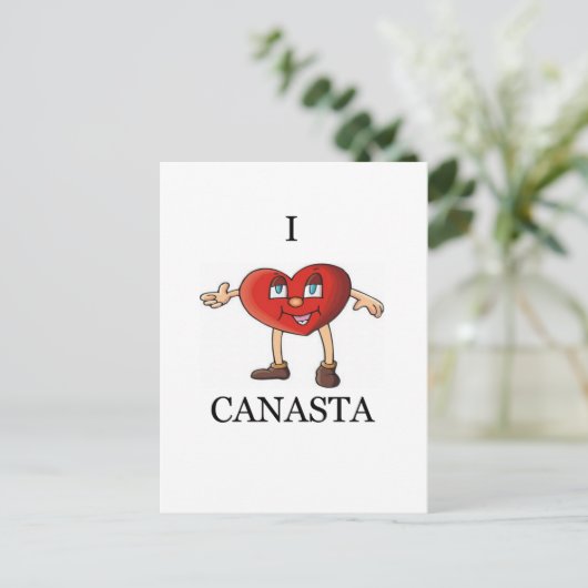 ik hou van canasta briefkaart (Staand voorkant)
