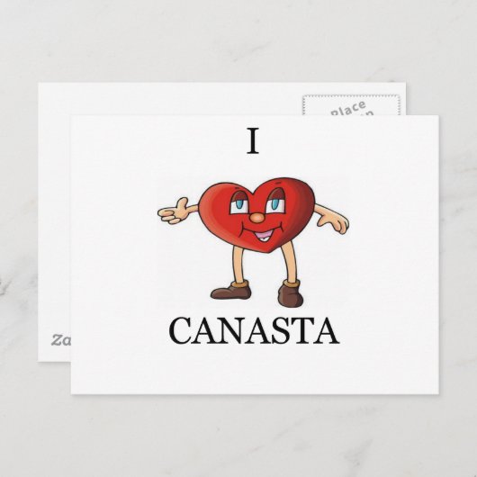 ik hou van canasta briefkaart (Voorkant / Achterkant)