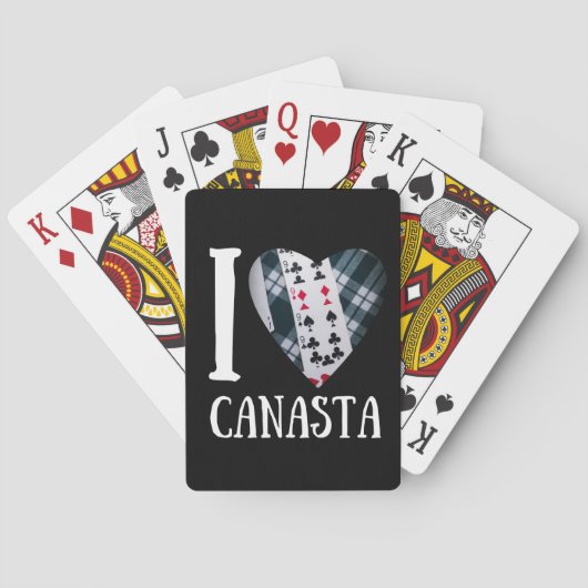 Ik hou van canasta hart | Grappige canasta Pokerkaarten (Achterkant)