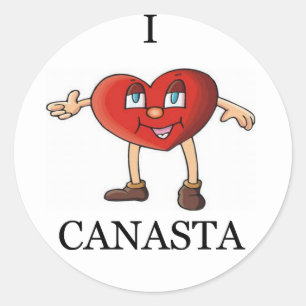 Ik hou van Canasta Ronde Sticker