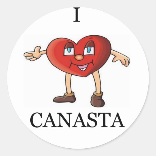 Ik hou van Canasta Ronde Sticker (Voorkant)