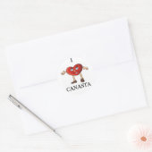 Ik hou van Canasta Ronde Sticker (Envelop)