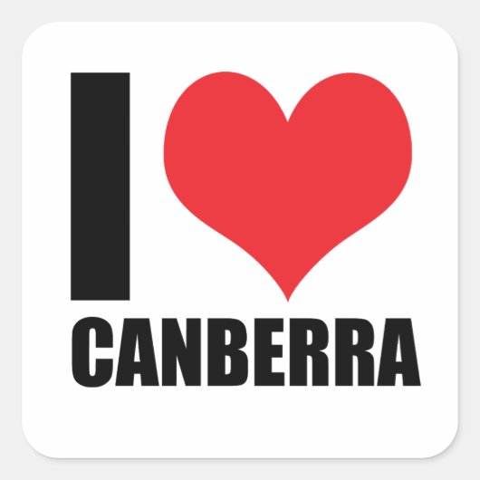 Ik hou van Canberra Vierkante Sticker (Voorkant)