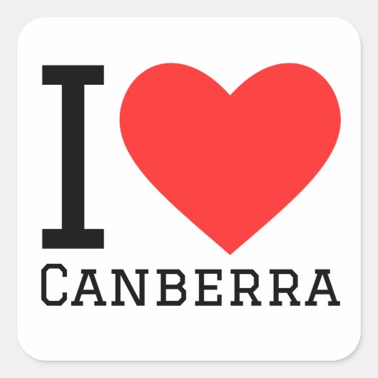 Ik hou van Canberra Vierkante Sticker (Voorkant)