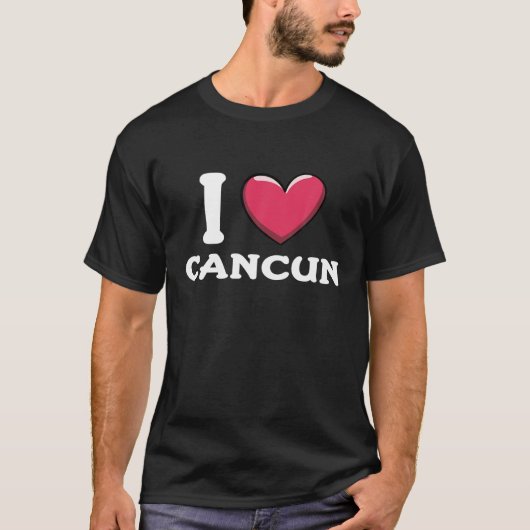 Ik hou van Cancun Mexico T Shirt (Voorkant)
