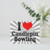 Ik hou van Candlepin Bowling Briefkaart (Staand voorkant)