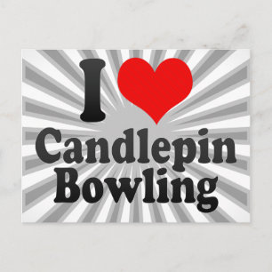 Ik hou van Candlepin Bowling Briefkaart