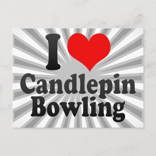 Ik hou van Candlepin Bowling Briefkaart (Voorkant)
