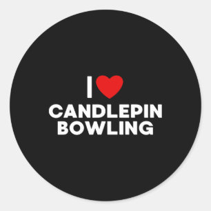 Ik hou van Candlepin Bowling T Shirt Ronde Sticker