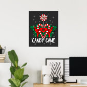 Ik hou van Candy Cane T-Shirt Poster (Thuiskantoor)