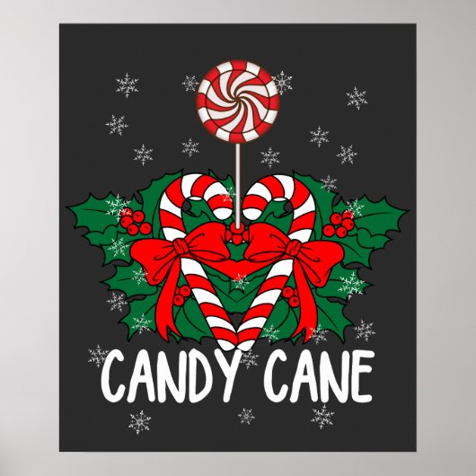 Ik hou van Candy Cane T-Shirt Poster (Voorkant)