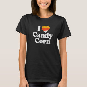 Ik hou van Candy Corn Halloween Retro 80's 70's K T-shirt