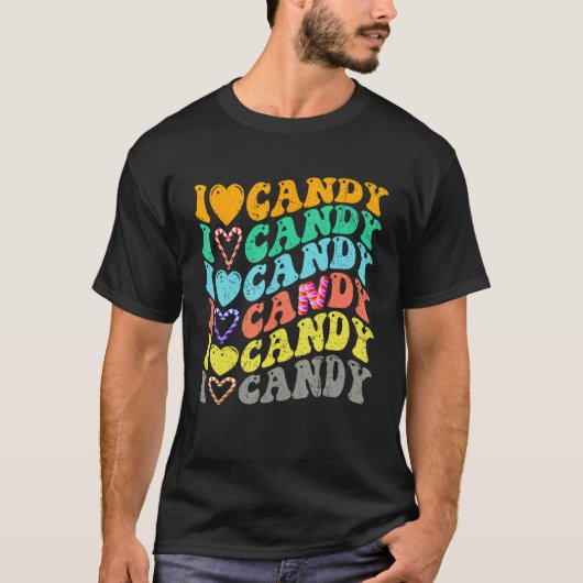 Ik hou van Candy Halloween Feest Cute Trick of Beh T-shirt (Voorkant)